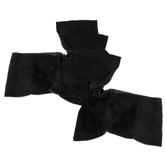 Homoyoyo 2pcs Jumbo Black Ponytail Bow Hair Clips for Women Stylish Hair Accessories for Dancing and Daily Wear
