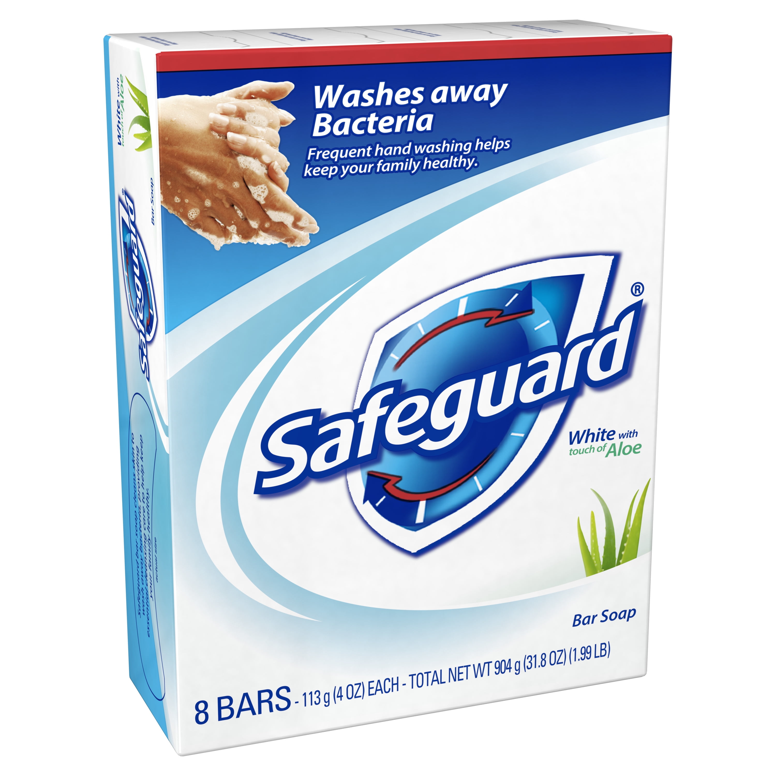 Safeguard Bar Soap Fresh Clean Scent with Aloe, 4oz (8 Count)