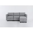 thumbnail image 5 of Modular L Shaped Sectional Sofa With Ottoman 3 Seater Couch Convertible Chaise In Light Grey For Small Living Rooms, 5 of 9