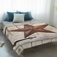 thumbnail image 4 of Texas Star Vintage Blanket Soft Cozy Warm Throw Blanket for Couch, Plush Fuzzy Flannel Fleece Blankets for Sofa, Retro Brown Berry Wooden Bed Blankets Lightweight Gifts for Women, 30"x40", 4 of 9