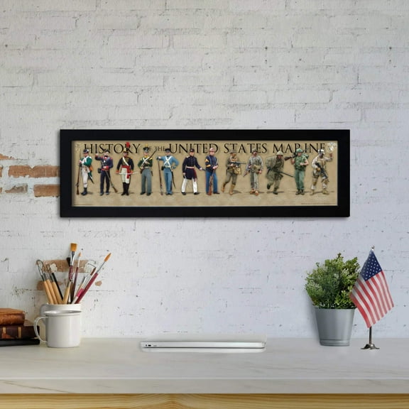 History of the United States Marine - Framed 1", printed with a matte finish, 6" x 24"