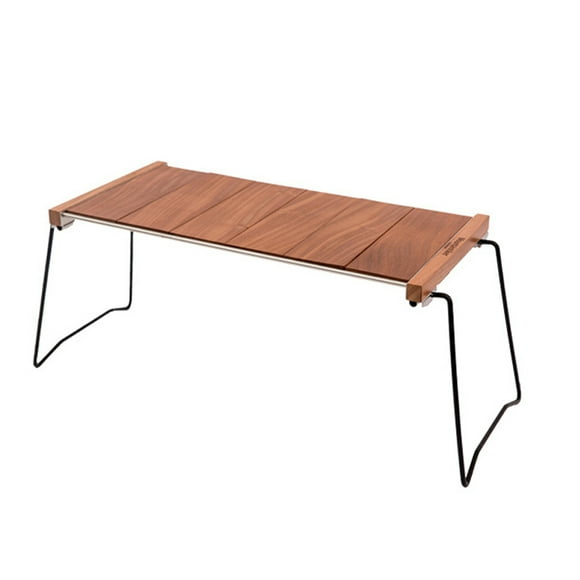 Mountainhiker Portable Folding Outdoor Camping Table with Customizable Configuration for Picnics, BBQs, and Road Trips - Durable Wood and Stainless Steel Design for Enhanced Stability and Easy Storage