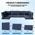 thumbnail image 4 of FKSLIFE Patio Furniture 14-Piece PP Cotton Outdoor Sectional with Cushions, Blue& White, 4 of 8