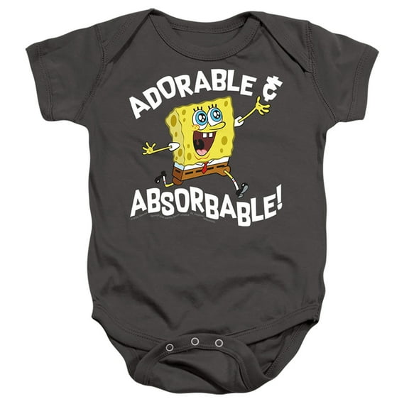 Spongebob Adorable And Absorbable Unisex Infant Snap Suit for Baby (24 Months) Charcoal