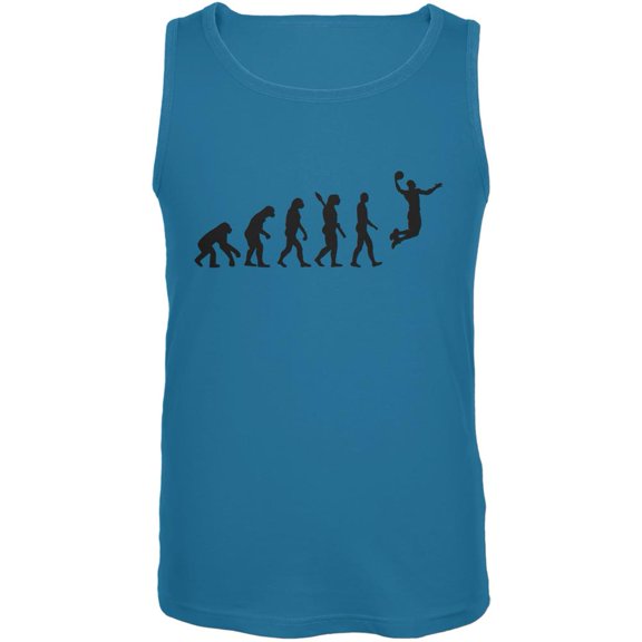 Basketball Evolution Turquoise Adult Tank Top