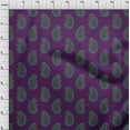 thumbnail image 3 of oneOone Cotton Cambric Fabric Paisley Block Printed Fabric 1 Yard 56 Inch Wide, 3 of 4