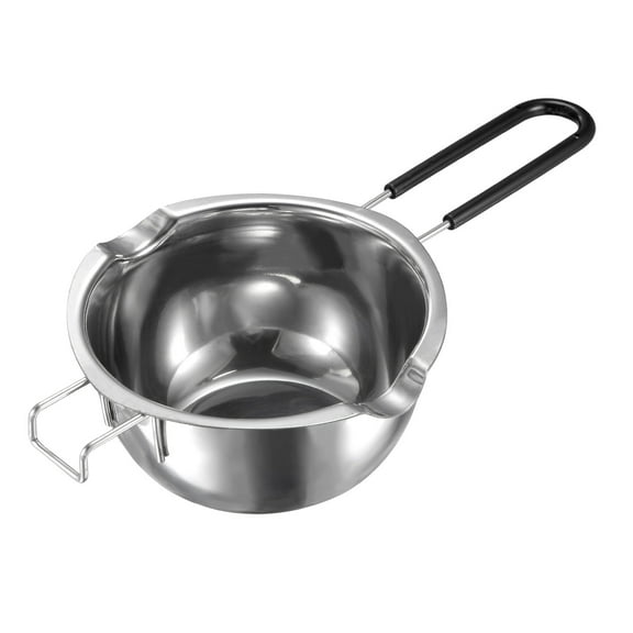 Uxcell 600ml 304 Stainless Steel Double Boiler Pot with Black Heat Resistant Handle