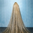 thumbnail image 4 of Elegant Long Tail Gold Sparkling Bridal Veil for Newlyweds - Perfect Church Headpiece, 4 of 5