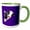 Green/White, variant on 3drose, Cartoon Style Black and White Dairy Cow, 11oz Two-tone Red Mug