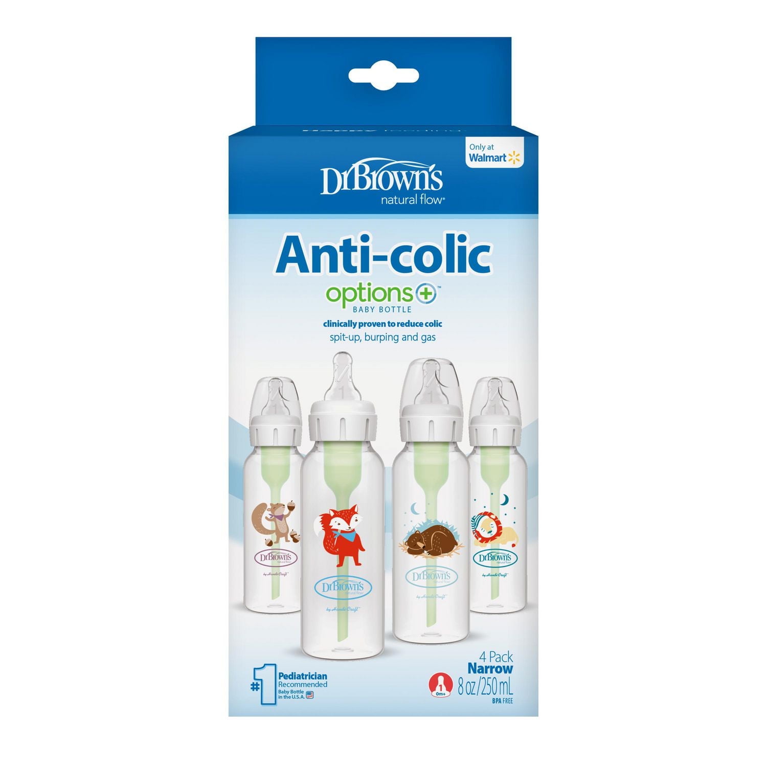 Biberons de Dr. Brown's Anti-Coliques Options+, 250 ml, 4 pk 250 ml, 4 pk