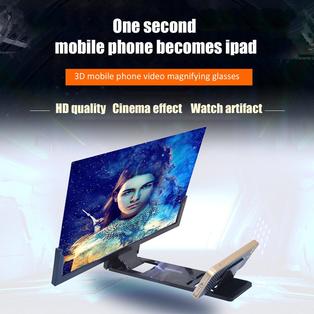 14'' Folding Mobile Phone Screen Magnifier 3D HD Screen Amplifier Stand