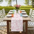 thumbnail image 3 of Pink Flower Table Runner 90 Inches Long,Vintage Farmhouse Boho Leaf Spring Solid Cotton Linen Table Runners Dresser Scarves,Decorative Tabletop Scarf Furniture Cover for Home Dinner Party 13"x90", 3 of 8