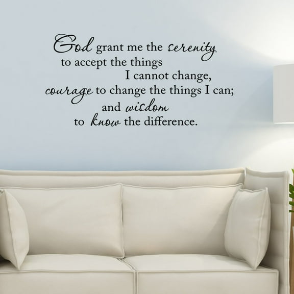 VWAQ The Serenity Prayer, God Grant Me the Serenity to Accept the Things I Cannot Change Wall Decal - 1721