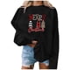 thumbnail image 4 of Sudadera de Cuello Redondo de Navidad Para Mujer Moda Otoño Impreso Blusa de Manga Larga Suelta Casual Pullover Tops Odeerbi ODB196232, 4 of 5