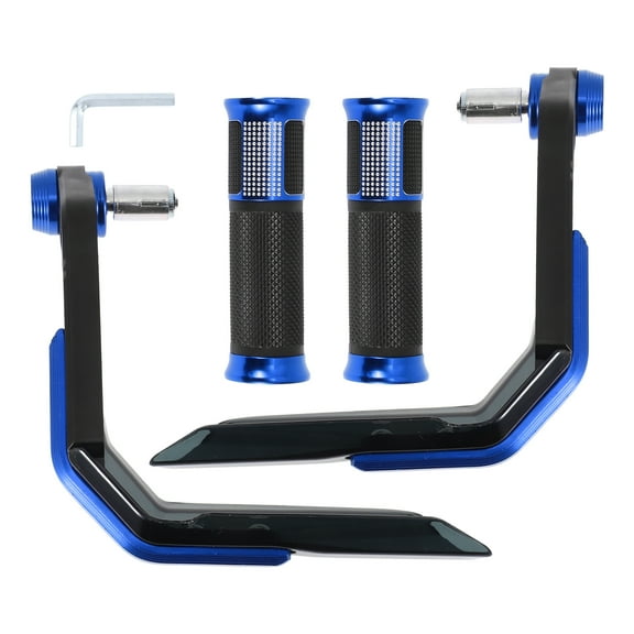 Unique Bargains 7/8" 22mm 15/16" 24mm Motorcycle Hand Grips Cover Kit Aluminum Alloy Rubber Handlebar End Grips Blue