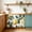 Green Yellow, variant on Leaf Bird Cabinet Curtain 35"Wx35"L, Dustproof Under Sink Skirt with Self Adhesive Tape, Sage Greeen Botanical Watercolor Animals Cabinet Curtain Cover for Kitchen Sink, Bathroom Vanity, Laundry Room