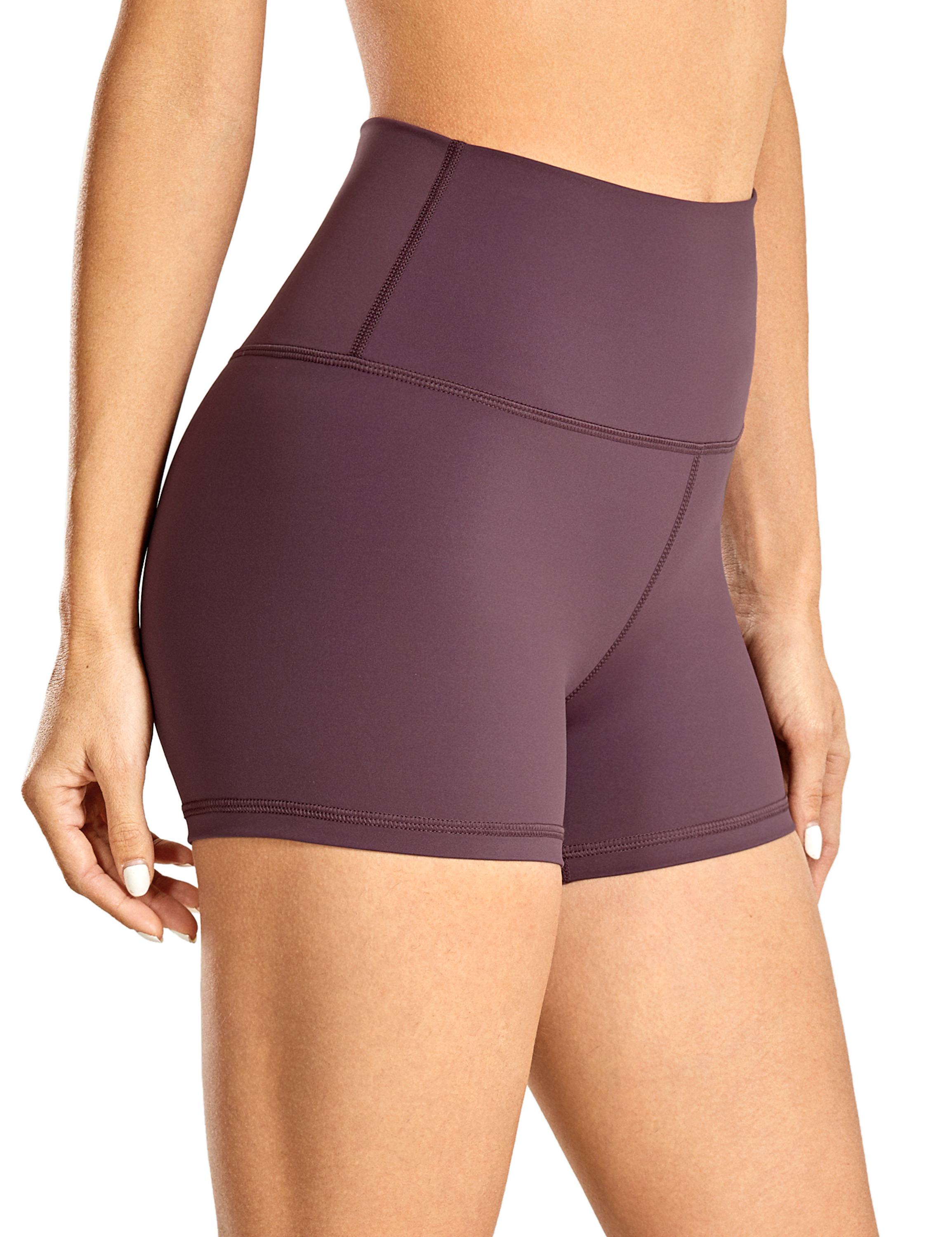 CRZ YOGA Womens Workout Shorts High Waist Yoga Biker Shorts Athletic Running Shorts with Pockets Naked Feeling 10 Inches 