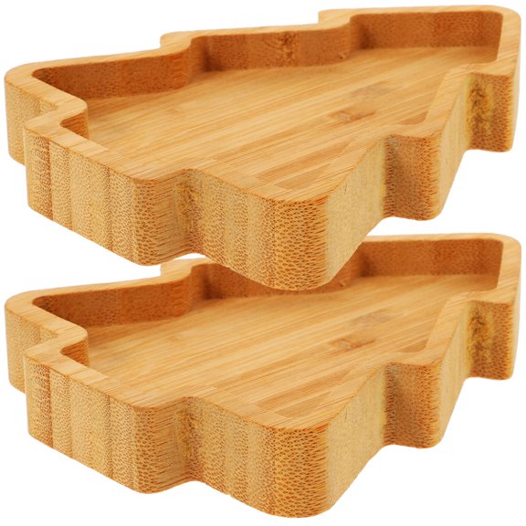 2pcs Christmas Tree Serving Dishes Set Holiday Tray Sauce Bowl Appetizer Platter for Xmas Party