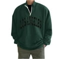 thumbnail image 2 of Men's Sweatshirt Letter Graphic Zip Front Long Sleeve Oversized Pullover Tops,1/4 Zip Pullover Men Fall Fashion 2023, 2 of 6