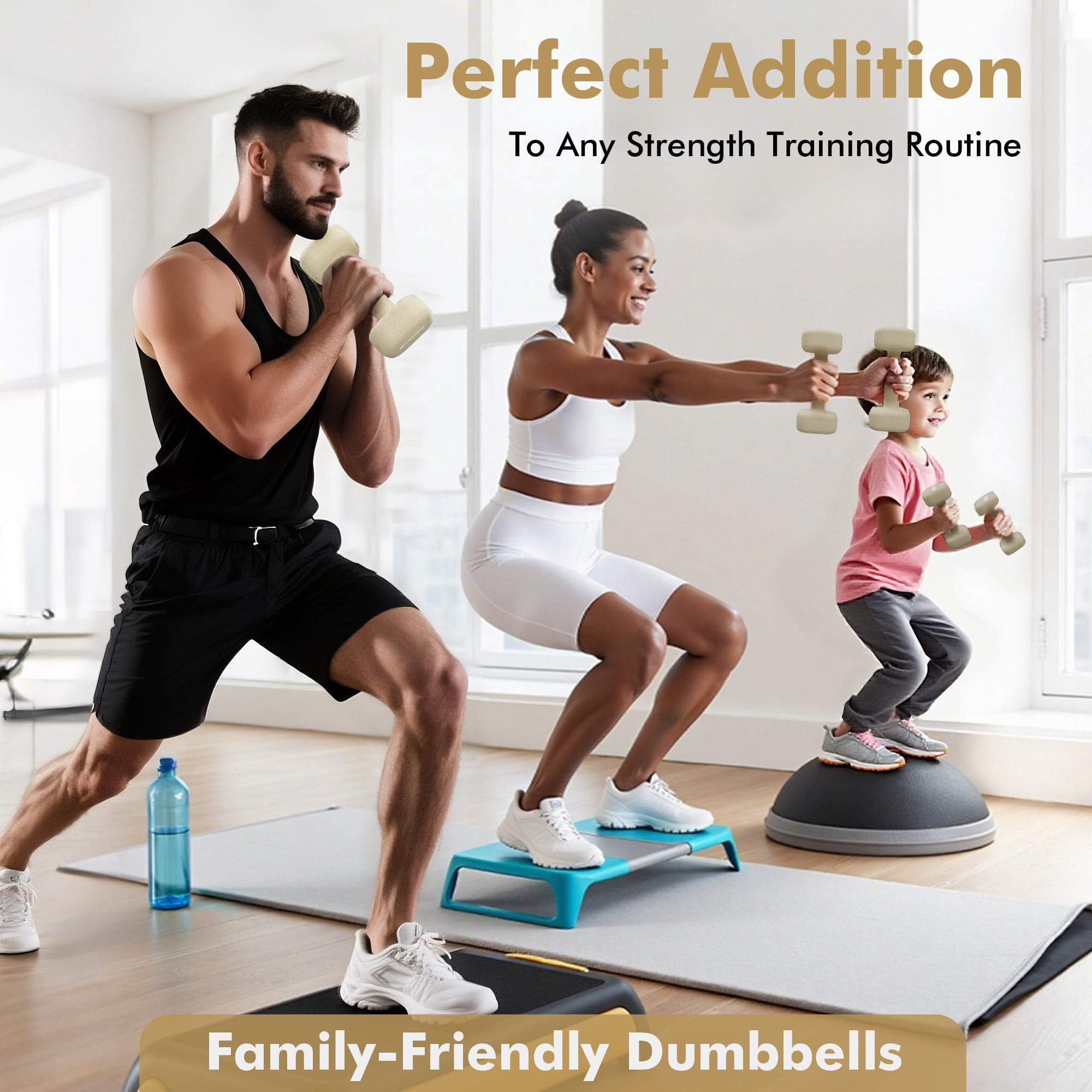 Syedee Neoprene Dumbbell 36LBS Yoga Dumbbells, SafeGrip, Anti-Slip, Anti-Roll, Thick Handles, Free Weights, Square Dumbbells for Secure Workouts Exercise at Home, Weightlifting, and Personal Training