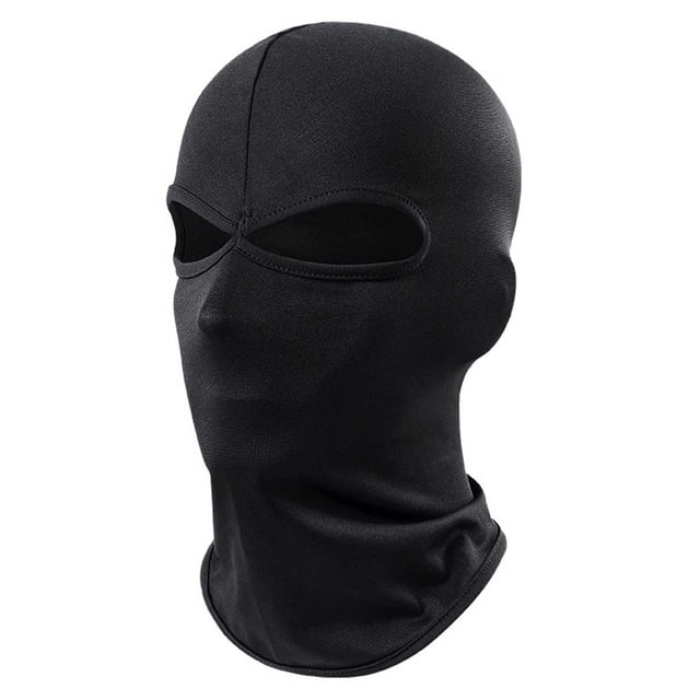 Black Balaclava Ski Mask with 2 Holes - Compatible with Outdoor Sports