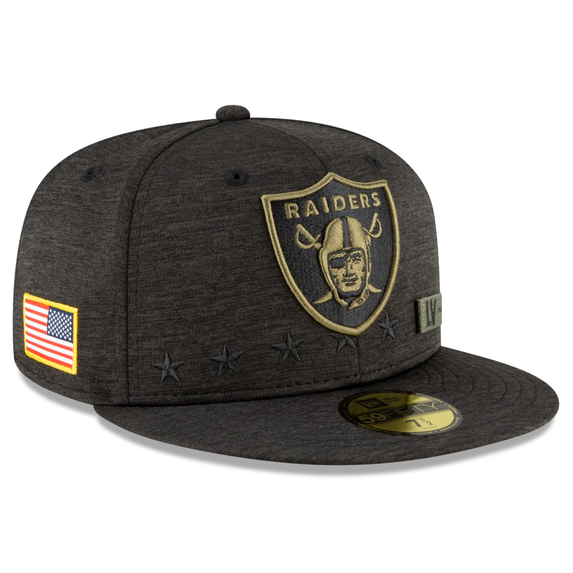 New Era Oakland Raiders On Field 19 Salute to Service STS Black Cap 59fifty 5950 Fitted Limited Edition