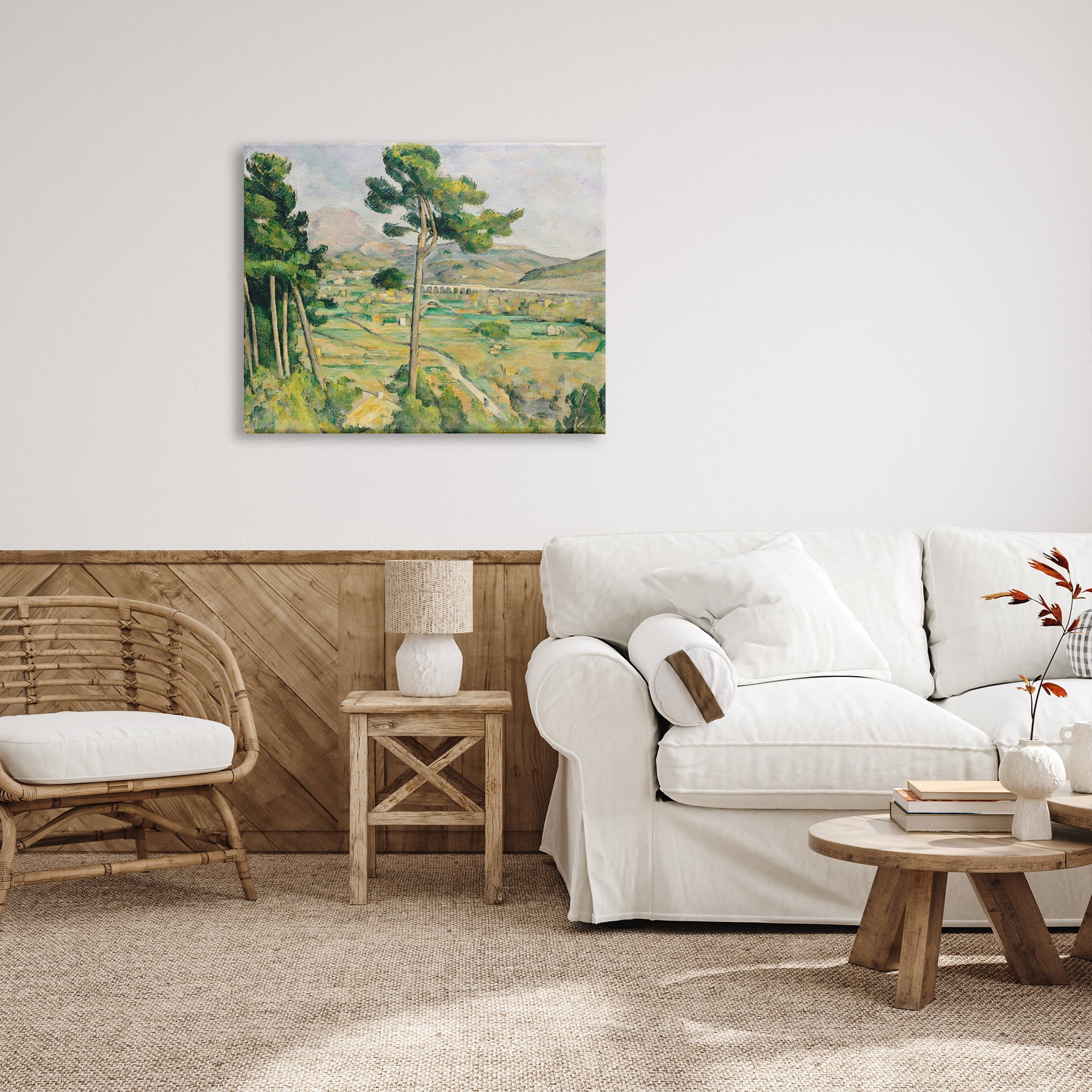 Stupell Industries Rural Green Scenery Distant Bridge Mountain Trees Painting Gallery Wrapped Canvas Print Wall Art, Design by Lettered and Lined