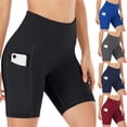 thumbnail image 7 of Women's High Waisted Biker Shorts Stretchy Workout Yoga Shorts with Pockets, 7 of 7