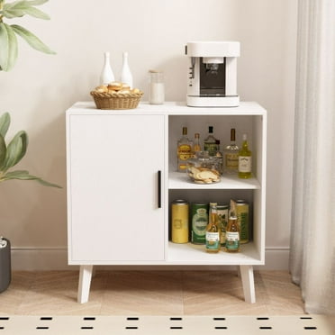 MIDODO Wood Storage Cabinet, Modern Buffet Cabinet Storage Sideboard with Doors and Shelves for Dinning Room Living Room