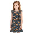 thumbnail image 1 of Fotbe Reindeer Vestido de Dormir para Niñas de 3 a 10 Años, Mangas Cortas, Estilo Princesa, Pijama Camisón con Mangas Voladas-Medium, 1 of 6