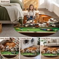thumbnail image 6 of 6ft Washable Round Rug, Dog Playing Billiards Non-Slip Circle Area Rug for Living Room Bedroom, Funny Animal Indoor Floor Mat for Home Decor, 6 of 9