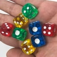 thumbnail image 3 of 50 Pcs Colorful Transparent Acrylic Dice for Board Games Toy Entertainment at Night Bar KTV Random Color, 3 of 9