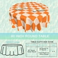 thumbnail image 2 of Retro Chess Board Round Table Cloth 60 Inch,Orange Checker Tablecloth Waterproof Stain Wrinkle Resistant Washable Circle Table Cover for Home Kitchen Dining Room Party Outdoor Picnic, 2 of 6