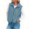 thumbnail image 2 of CHUMUD Womens Checkered Sherpa Vest Fleece Fuzzy Zip Up Sleeveless Jacket Casual Stand Collar 2025 Winter Warm Outwear, 2 of 9
