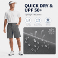 thumbnail image 5 of MASKERT Men's Golf Shorts 9 Inch, Quick Dry Stretch Casual Shorts with UPF 50+ Sun Protection, Lightweight Outdoor Athletic Shorts with Zipper Pocket for Golf Hiking, 5 of 9