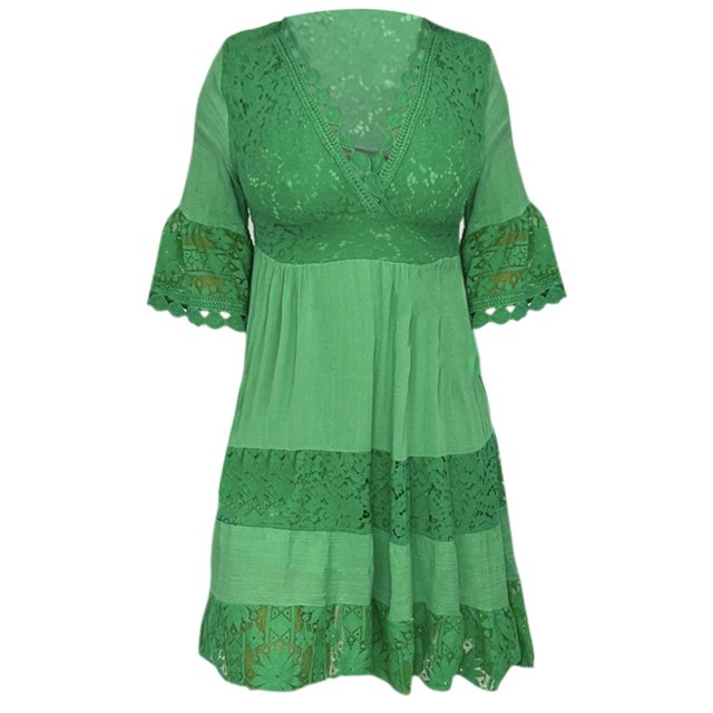 asddcavvf Robes pour Femmes Robe en Dentelle Taille Haute Confortable Décontractée Col en V