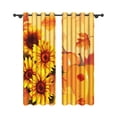thumbnail image 4 of Aofoto Fall Pumpkin Maple Curtain, Autumn Thanksgiving Sunflower Falling Leaves Window Curtain for Living Room,52x84 inches,2 Panels, 4 of 5