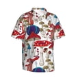 thumbnail image 5 of Camisa hawaiana divertida para hombre, camisa de playa con botones y manga corta con estampado de garabatos de setas, camisa informal de calle para mujer y niño, 5 of 5