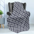 thumbnail image 4 of Navy Plaid Soft Flannel Fleece Throw Blanket, Composition of Lines Simple Traditional Fashion Print, Cozy Plush for Indoor and Outdoor Use, 50" x 60", Blue Grey Sea Green, by Ambesonne, 4 of 5
