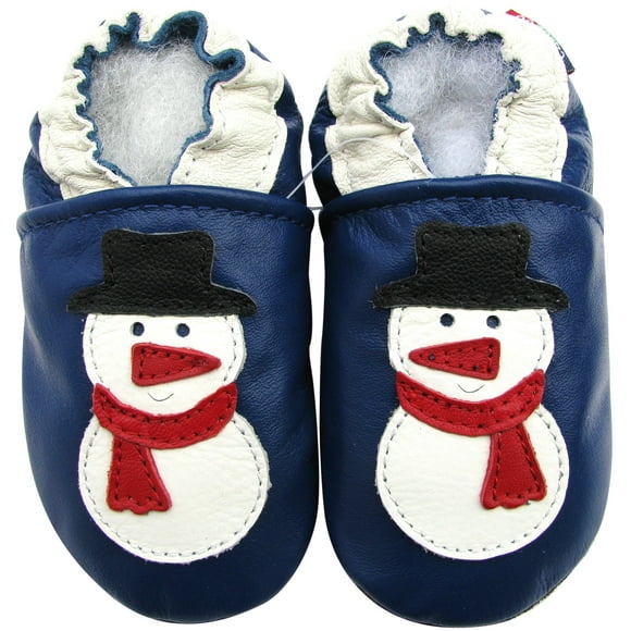 Carozoo Genuine Leather Baby Soft Sole Christmas Indoor Slippers Kid Shoes Reindeer Santa UP TO 8 years