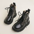 thumbnail image 5 of DHFJKG Ankle Boots For Girl Rabbit Ears Design Leather Upper Round Toe Lace Up Lug Sole Non- Boot With Side Zipper For Little Big Kids Versatile Shoes, 5 of 7