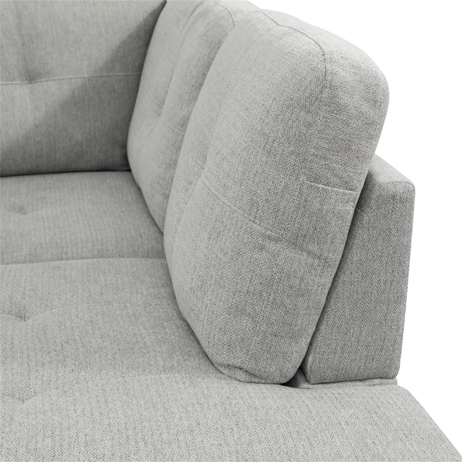 Hommoo Flannel Sectional Sofa, 4 Seat Living Room Furniture Sets, Modern L-Shaped Couches and Sofas Set for Home, Off-white(No Ottomans)