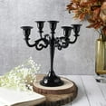 thumbnail image 5 of ThrottleT- 5 Arm Candelabra Taper Candle Holders Decorations Indoor Kitchen Décor Table Candles Candlestick Candelabra Centerpiece (Black Glossy), 5 of 15