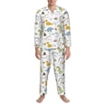 thumbnail image 3 of Fotbe Dinosaur Pijama de Hombre con Estampado de Manga Larga, Conjunto de 2 Piezas, Ropa de Dormir Suave y Cómoda con Bolsillos-XX-Large, 3 of 7