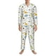 thumbnail image 3 of Balery Dinosaur Pijama para Hombre de Dos Piezas con Manga Larga, Conjunto de Dormir y Descanso Suave con Bolsillos-Medium, 3 of 7