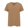 thumbnail image 5 of Giftesty Womens Tops Plus Size Women Fashion Solid Color V-Neck Short Sleeve T-Shirt Blouse Tops, 5 of 6