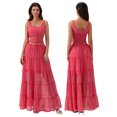 thumbnail image 3 of Caoirhny Women's Summer Outfits Solid Color Scoop Neck Tank Tops with Tiered A-line Skirt Set Party Clothes, 3 of 9