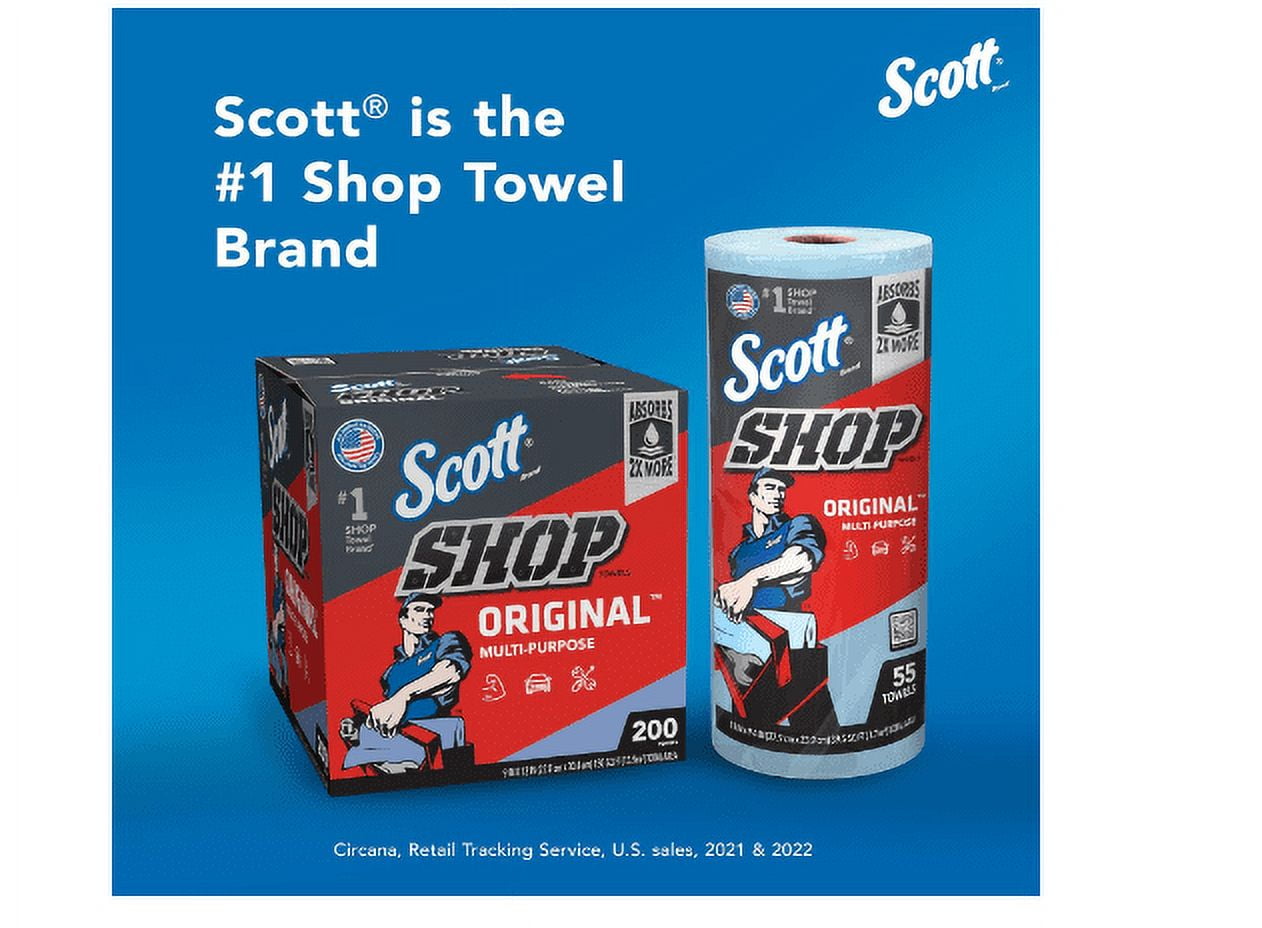 Scott Shop Towels Original - 12 Rolls  - 55 Towels/Roll , 660 Towels - Blue