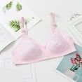 thumbnail image 2 of Bigersell Bras for Women Front Closure in Clearance Senior Elder Women Underwear Without Underwire and Sponge Thin Cotton Breathable Bra Plus Size and Large Cup Bra Bralette Bra Style F-1269 Pinks L, 2 of 3