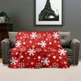 thumbnail image 2 of Skegnu Christmas Print Flannel Blanket, Holiday Themed Throw with Reindeer Snowflake Design for Sofa Bed Decor, Winter Warm Gift, 2 of 7
